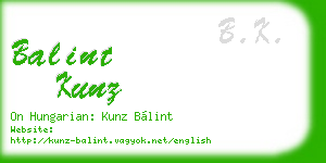 balint kunz business card
