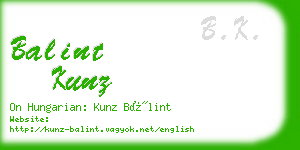 balint kunz business card